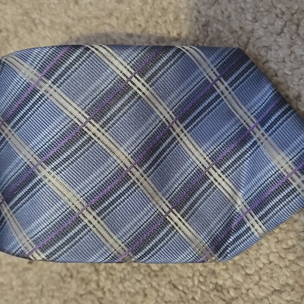 Perry Ellis Blue Plaid Tie